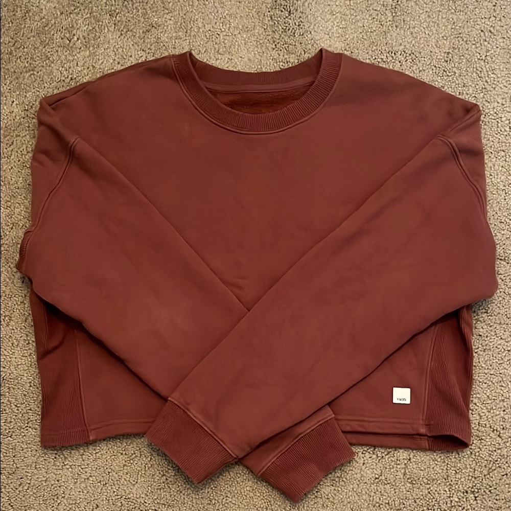 Women’s Vuori Maroon Restore Crop Crew Neck Sweatshirt
